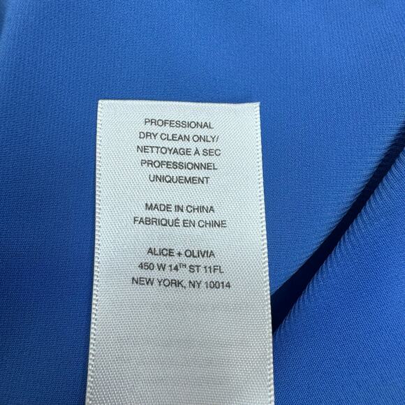 Alice + Olivia Fletcher Silk Blue Low Racerback Tunic Dress Women's Large Soft - Picture 7 of 9